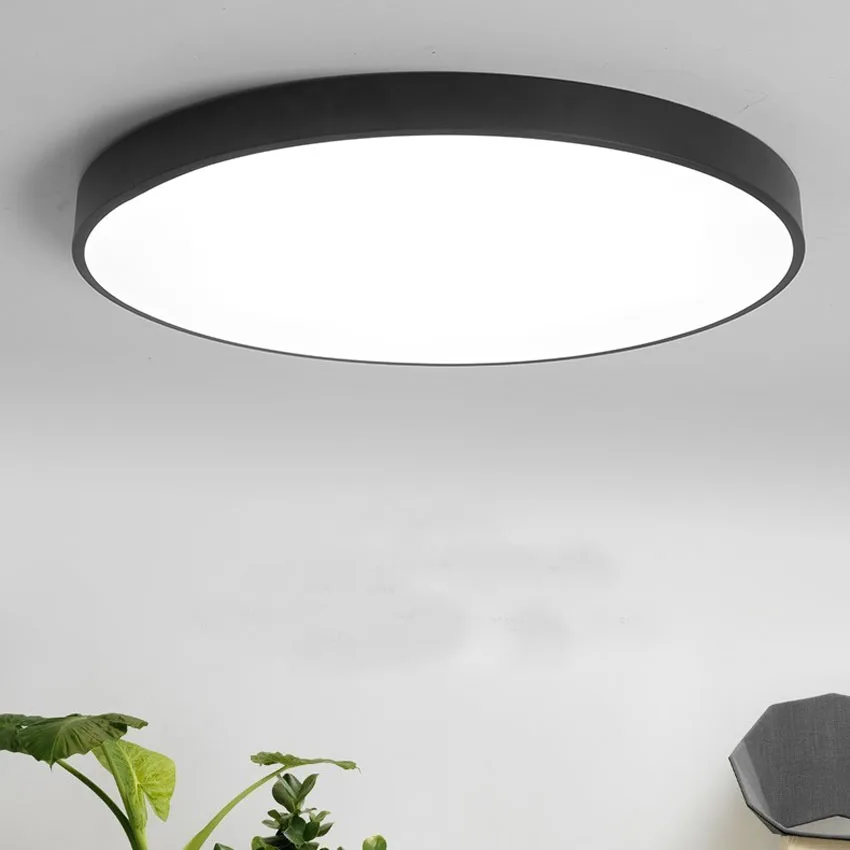 

Ультратонкий круглый светодиодный потолочный светильник, лампа с регулируемой яркостью для гостиной, столовой, спальни, диаметр 23-60 см, современный потолочный светильник с креплением