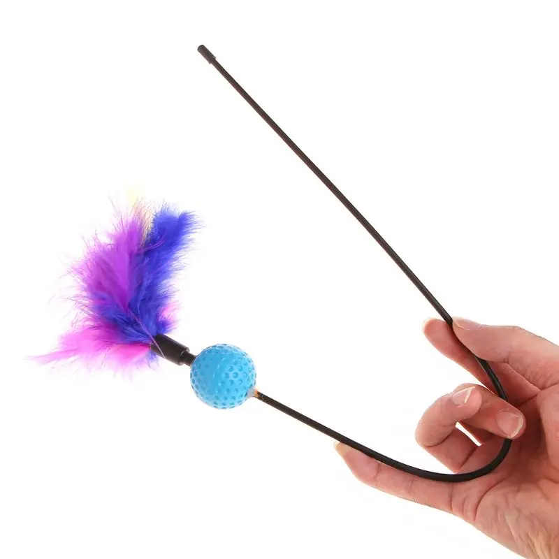 Игрушки для кошек палка перо мяч Забавный интерактивный Котенок Pet писк тизер