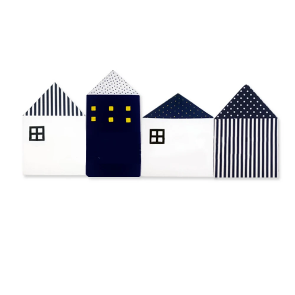 4 шт. Детская кровать бампер Удобная Защита Детские подушки кровать забор детская колыбель Детские бортики для кроватки Милый хлопковый Комбинированный дом - Цвет: PJ3359BL