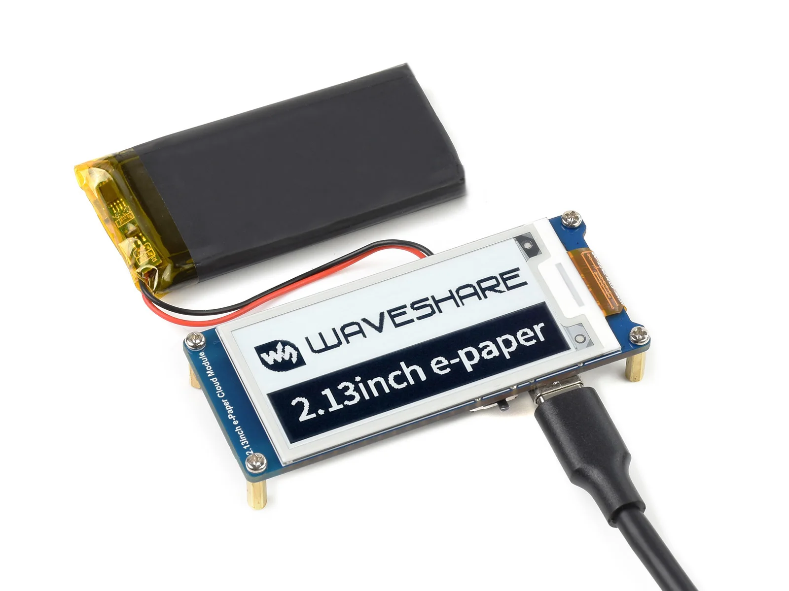 

Waveshare 2.13inch E-Paper Cloud Module, black, white, 250×122 Pixels, WiFi Connectivity, WiFi 2.4GHz, Bluetooth4.2