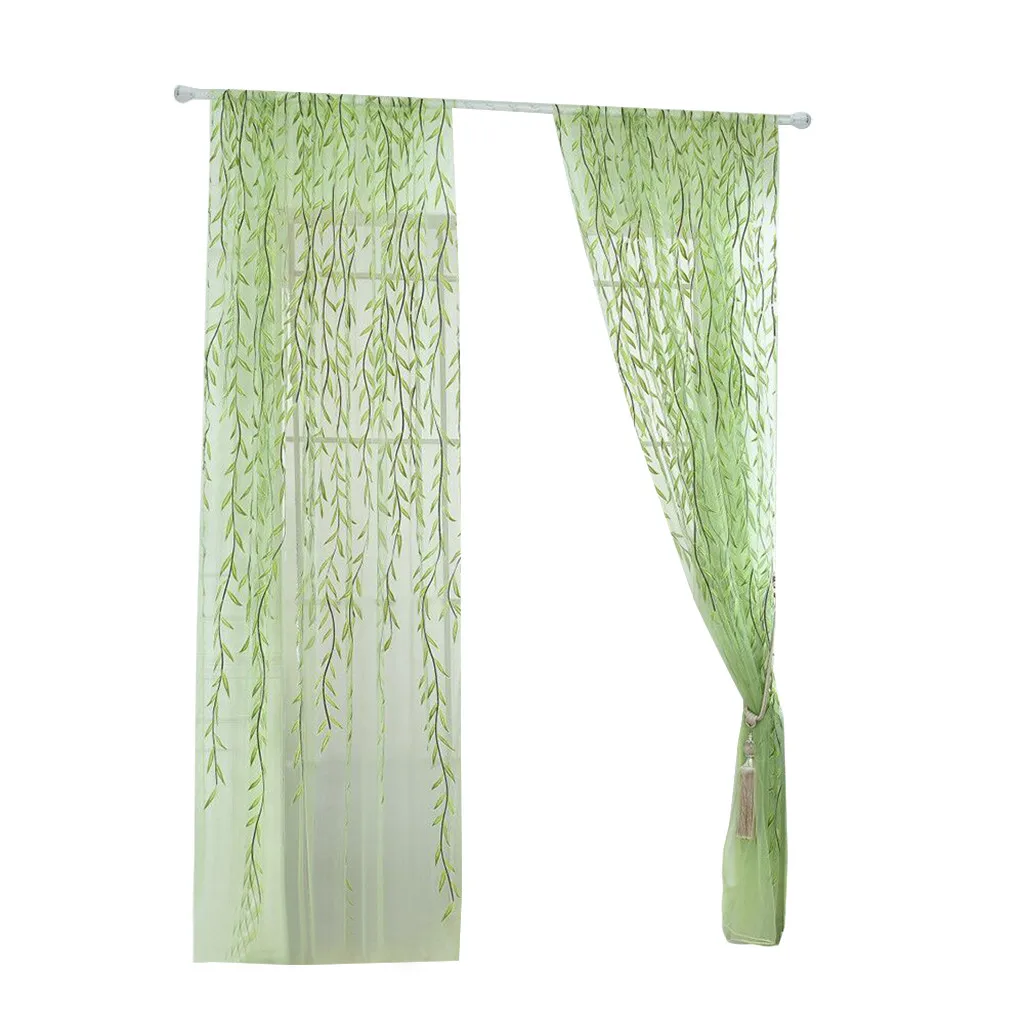 

Willow Voile Tulle Room Window Curtain Sheer Voile Panel Drapes Curtain Door Screen Mosquito Net Curtain Cortina Puerta