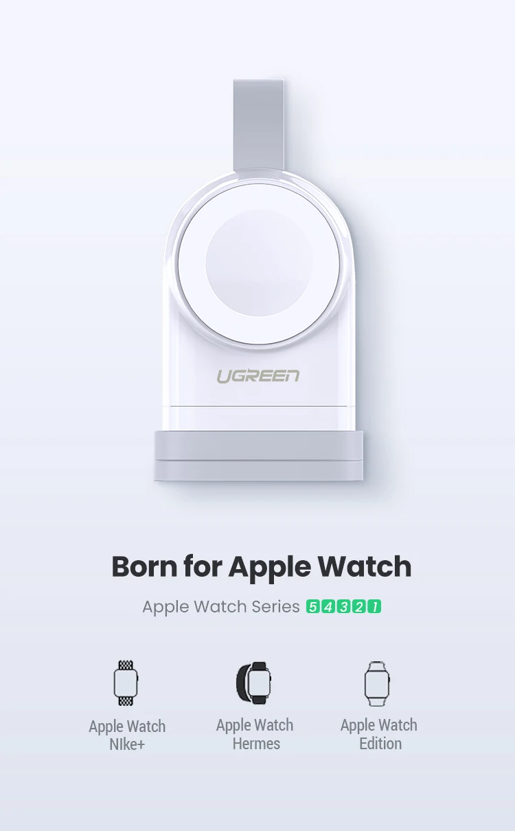 Ugreen Беспроводное зарядное устройство для Apple Watch зарядное устройство серии 5 4 3 2 1 портативное MFi USB зарядное устройство для Apple 3 Магнитная Беспроводная зарядка