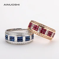 ainuoshi 18k gold 1 088ct natural ruby 1 092ct natural sapphire engagement for unique design women luxury eternity ring jewelry
