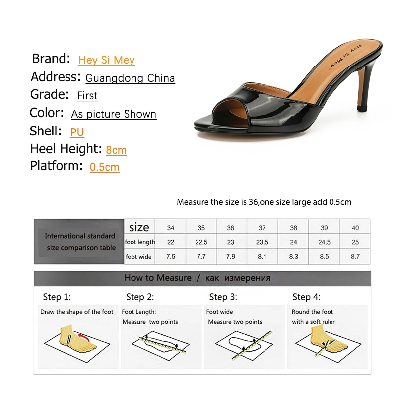 

Heysimey 2021 New Plus Size High Heel Slippers Women Summer 8cm Stiletto Shallow Mouth Slides Female Model T Stage Catwalk Shoes