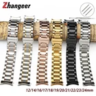 Ремешок из нержавеющей стали для наручных часов, изогнутый браслет с пряжкой-бабочкой, 12 мм 14 мм 16 мм 17 мм 18 мм 19 мм 20 мм 21 мм 22 мм 23 мм 24 мм
