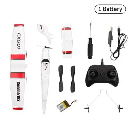 1 batteries DIY Радиоуправляемый игрушечный самолёт EPP для рукоделия, Электрический Открытый пульт дистанционного управления, планер, FX-801, пульт дистанционного управления, самолет DIY, самолет с фиксированным крылом - Цвет: 1 batteries