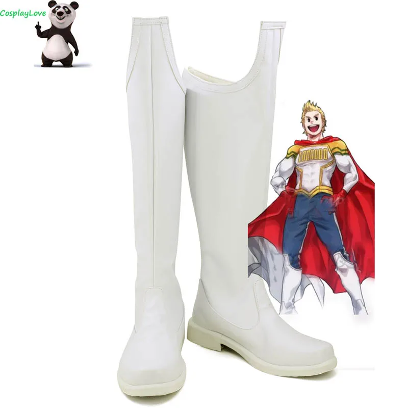 My Hero academic Boku no Mirio Togata/белые ботинки для костюмированной вечеринки Обувь на заказ |