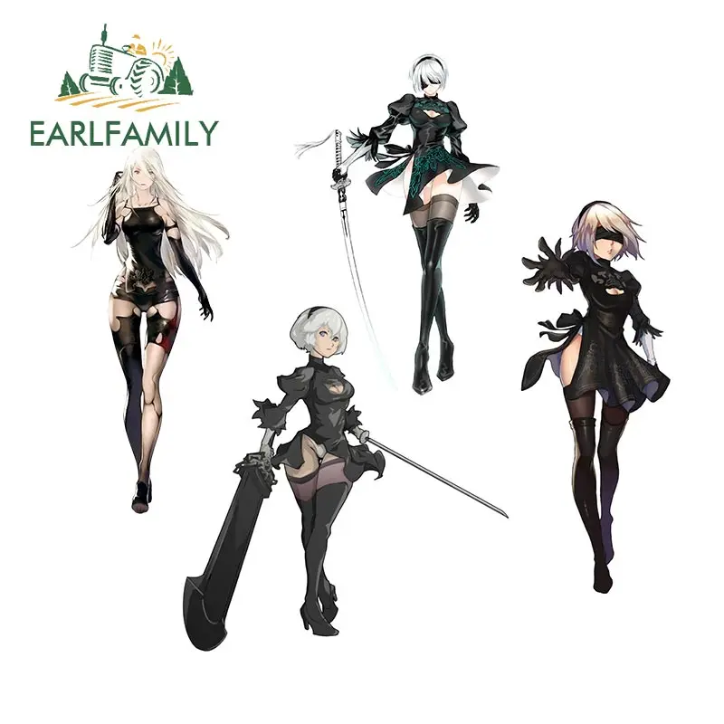 

EARLFAMILY 13cm x 6.1cm for Nier Automata A2 Car Sticker Vinyl Occlusion Scratch Personality Waterproof Window Trunk Decal