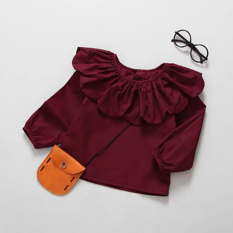 Осень Одежда высшего качества для девочек Детская рубашка одежда маленьких