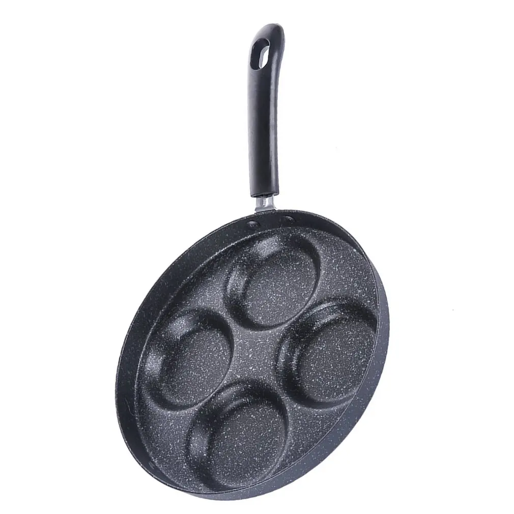 4 Hole Non-stick Bottom Fried Egg Pan Household Poached Dumpling Mold Pans Burger Ham Pancake Maker | Дом и сад
