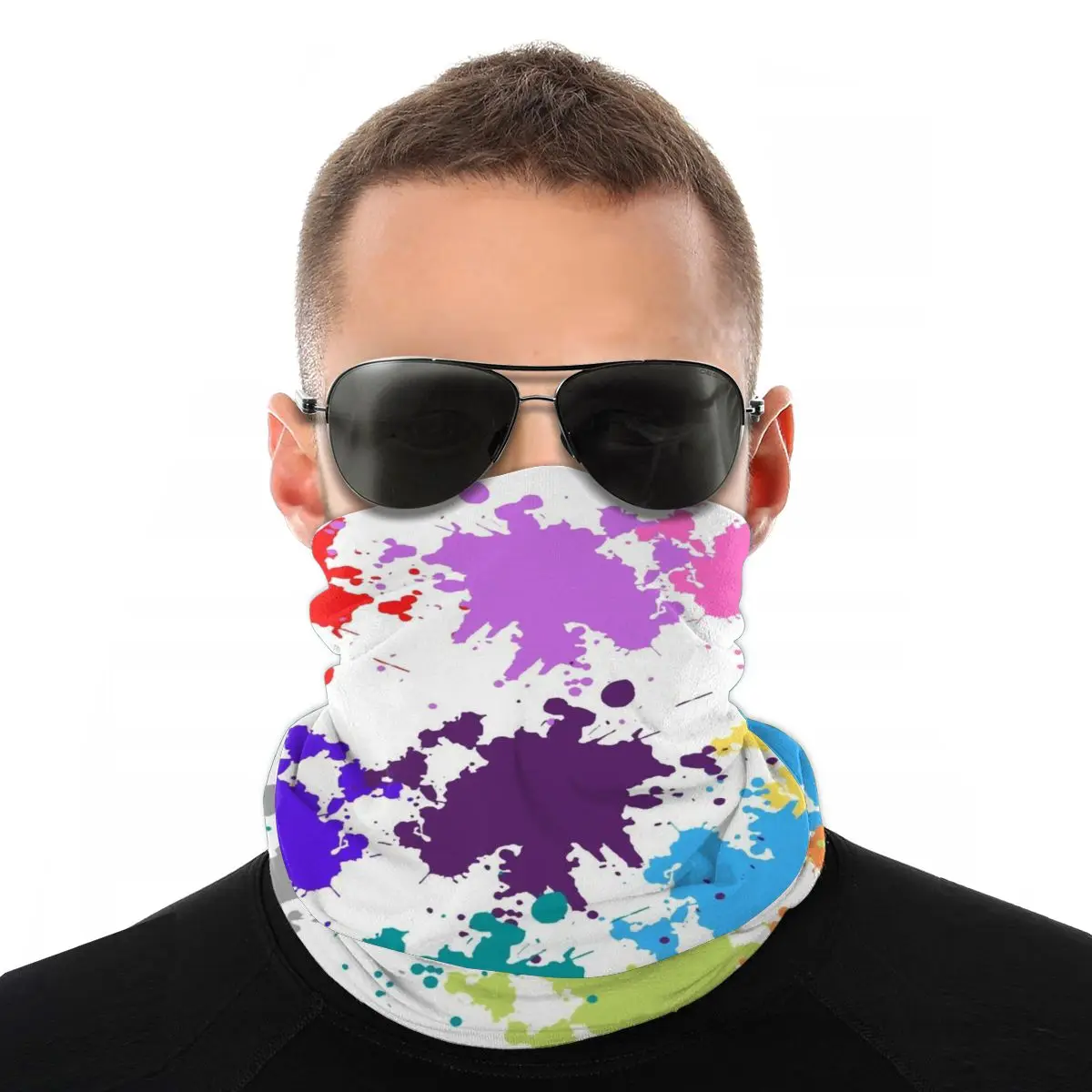 Цветной шарф брызговик маска на шею для мужчин и женщин Хэллоуина шейный Гетр