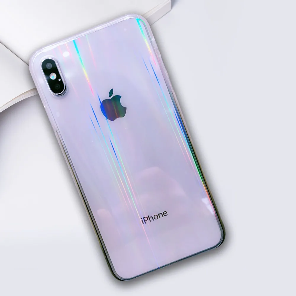 Роскошный стеклянный чехол для телефона Aurora Iphone X XR XS Max Cool HD прозрачный