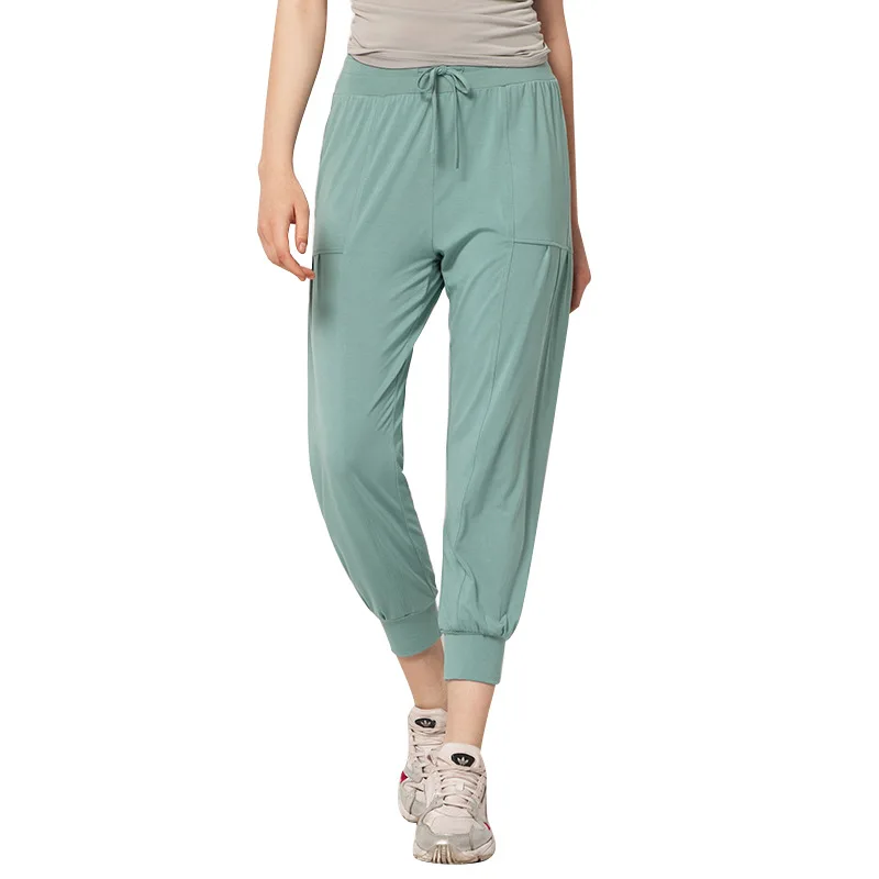

Summer thin fast-drying sports pants women loose toe running fitness toe high waist lady pants