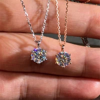 925 silver color necklace chain round diamond pendants for women gift colgantes de or bizuteria gemstone 925 topaz pendants