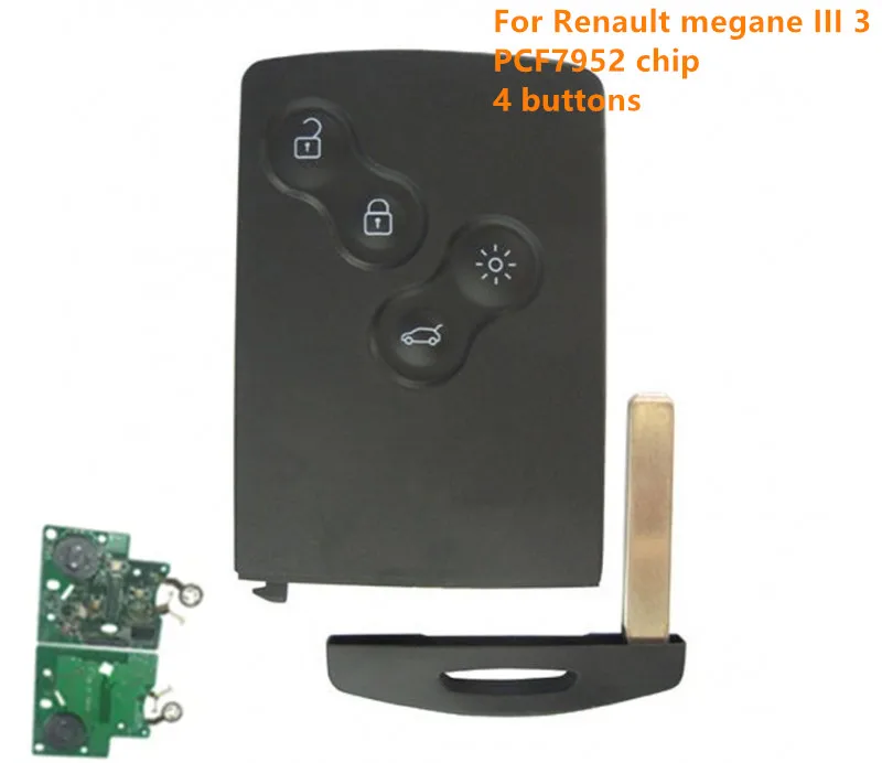 Смарт ключ без ключа kgreat 4 кнопки 433 МГц PCF7952 чип 7952 для renault megane 3 Megane III|Ключ от авто|