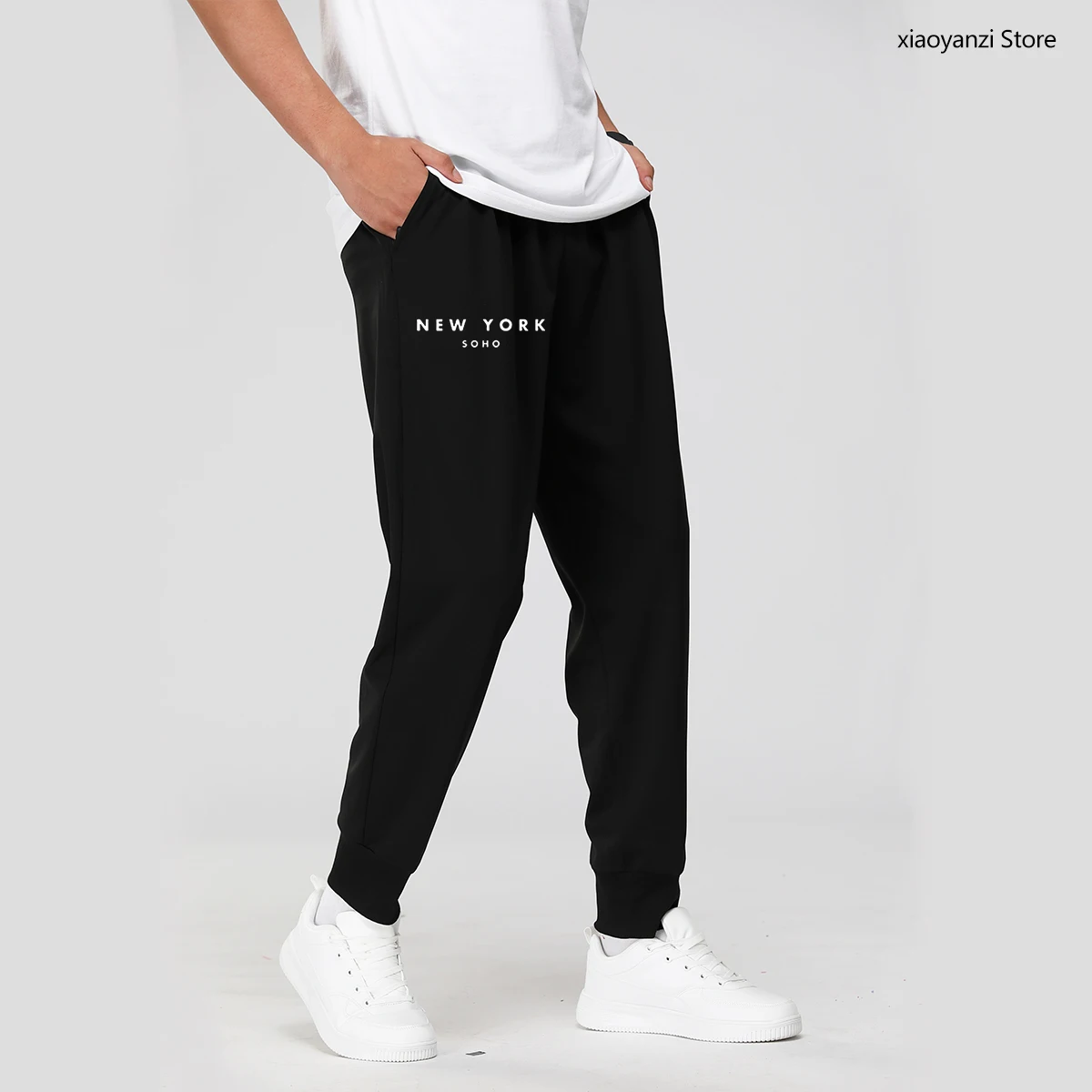 

2021 New York Soho Letter Men Women Casual Funny Sweatpants For Unisex Sports Long Pants Hipster Black Trousers Drop Ship Ou-253