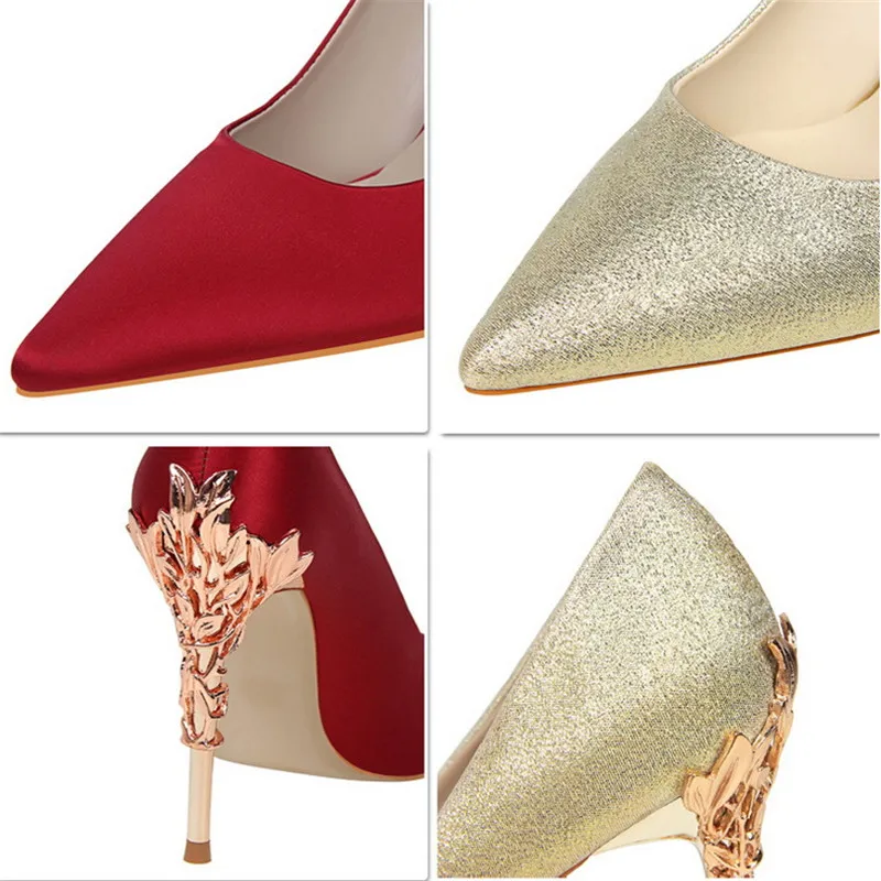 Туфли-лодочки на высоком тонком каблуке с металлическими вырезами Женская обувь