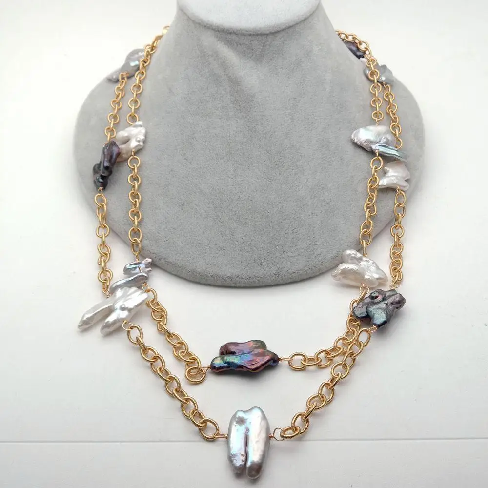 

Длинное ожерелье с искусственным жемчугом Кеши, 52 дюйма, 16 х2, 1 мм