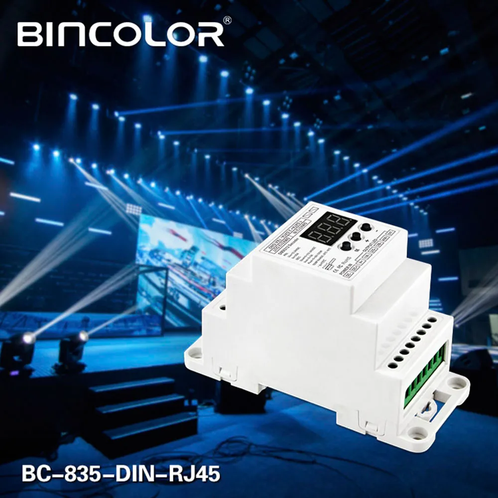 BC-835-DIN-RJ45 DC12-24V вход 5А * 5CH выход din-рейка CV ШИМ DMX512/1990 Декодер контроллер для