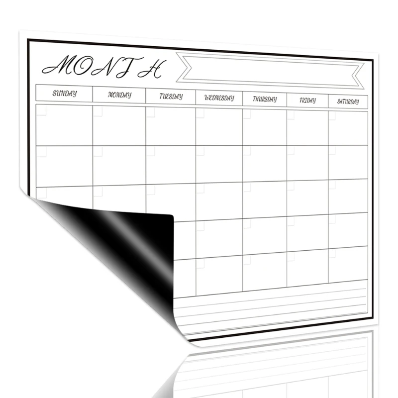 

Erasable Magnetic White Board Kit Weekly Monthly Schedule Planner Calendar Fridge Magnet Drawing