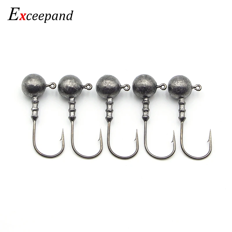 5 шт. Exceepand Высокое качество углерода Сталь 7 g 10 14 90 градусов круглый Jig Head открытые