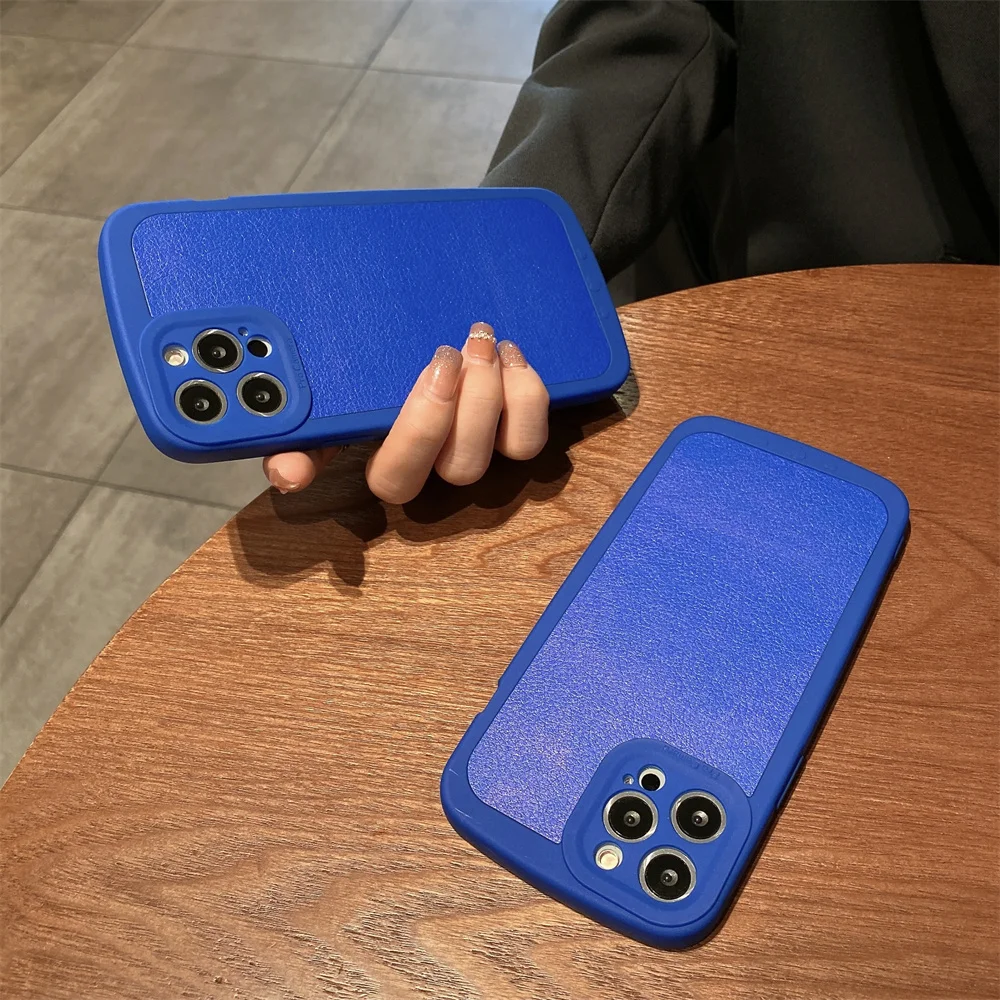 

Lambskin Leather Phone Case For iPhone 13 12 11 Pro Max Mini XR XS X 8 7 Plus SE 2020 Case Soft Silicone Shockproof Back Cover