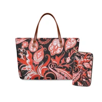 wholesale polynesian traditional tribal print lady handbags high quality pu leather purse tote bag luxury bags women handbags