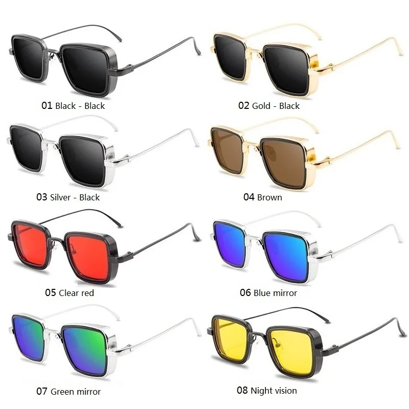 

New Vintage Metal Steampunk Sunglasses Men Women Square Sun Glasses For Men Women Stylish Retro Brand Shades Male Female UV400