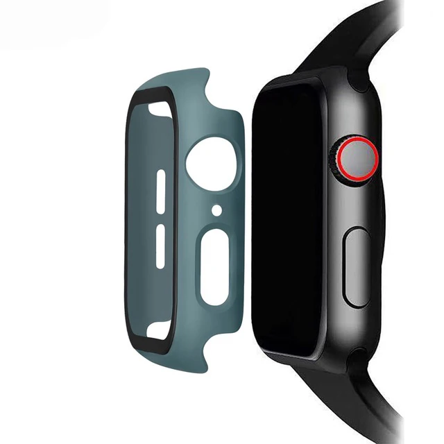 Green Закаленное стекло для Apple Watch 44 мм 38 мм 42 мм 40 мм серия 4 3 2 1 полное покрытие изогнутые края рамка Защита экрана для i Watch - Цвет: Green