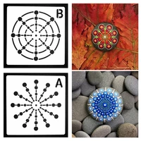 ibows mandala template pattern painting auxiliary point hollow template stone painted handicraft creative auxiliary tool diy