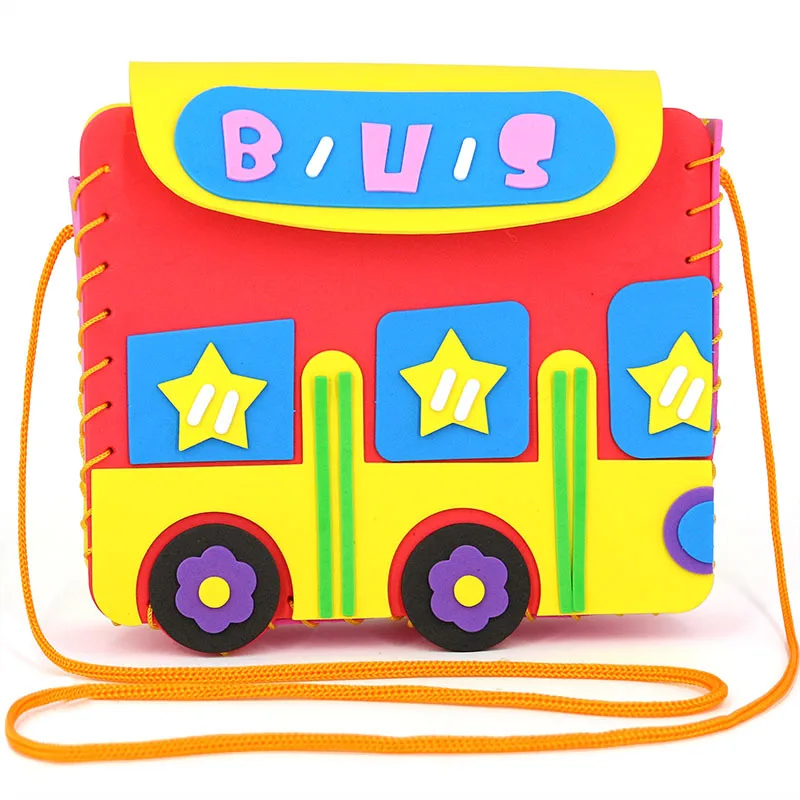 EVA Children's Handmade Bag Toys DIY Creative Animal Cartoon 3D Production Material Set Kawaii Light Kindergarten Handicraft Toy | Игрушки