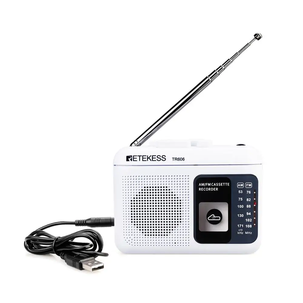 Retekess TR606 2 диапазона FM/AM портативное радио с воспроизведением кассеты Диктофон