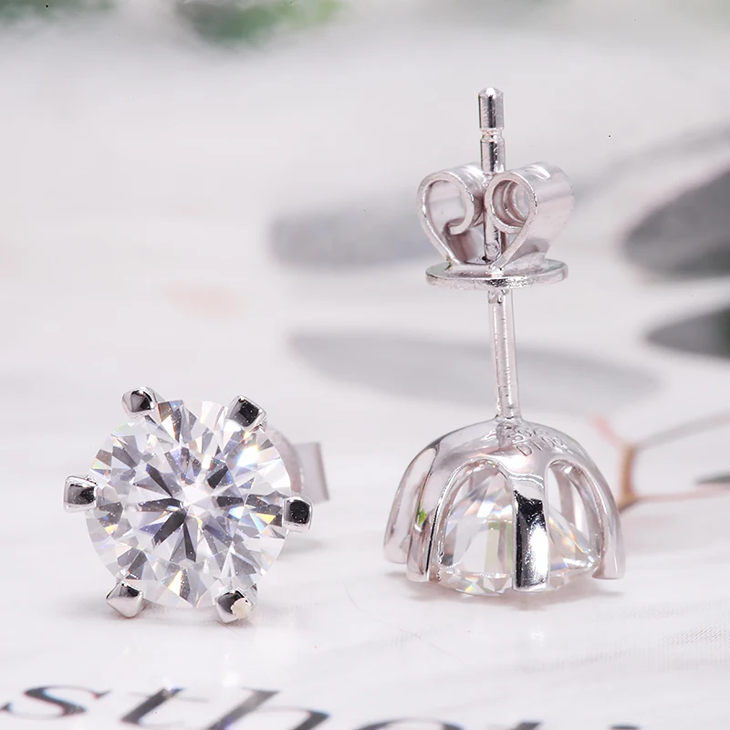 AEAW 2ctw DEF белый алмаз тест прошел Moissanite серьги серебристого цвета Бижутерия