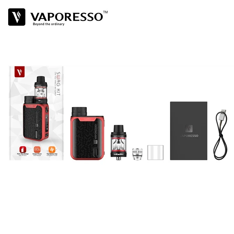 Набор электронных сигарет Vaporesso Swag 18650 TC коробка мод с 3,5 мл NRG Vape Танк GT Core испаритель Набор для начинающих VS Voopoo Drag