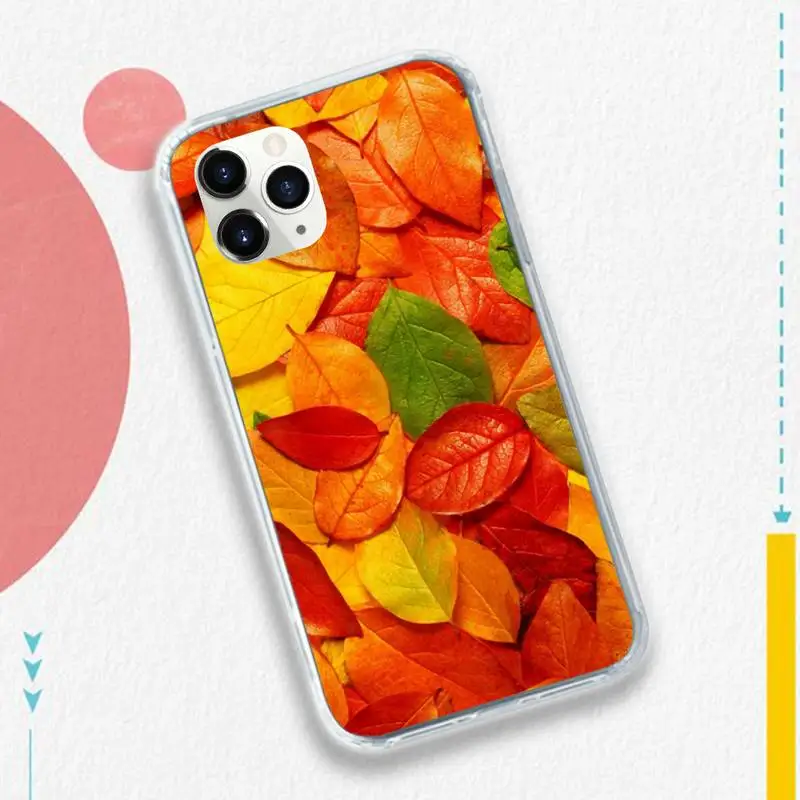 

Hello Autumn fall Maple Leaves high quality luxury Phone Case coque for iPhone 11 12 pro XS MAX 8 7 6 6S Plus X 5S SE 2020 XR