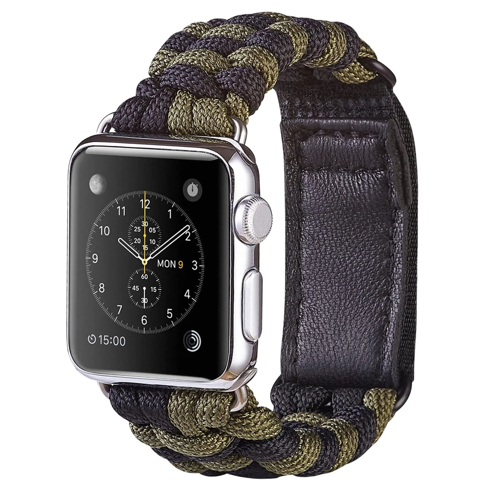 Sport Bracelet for iWatch Series SE 6 44mm 42mm Band Paracord Replacement Strap Apple Watch 3 4 5 40mm 38mm Nylon Woven Dual