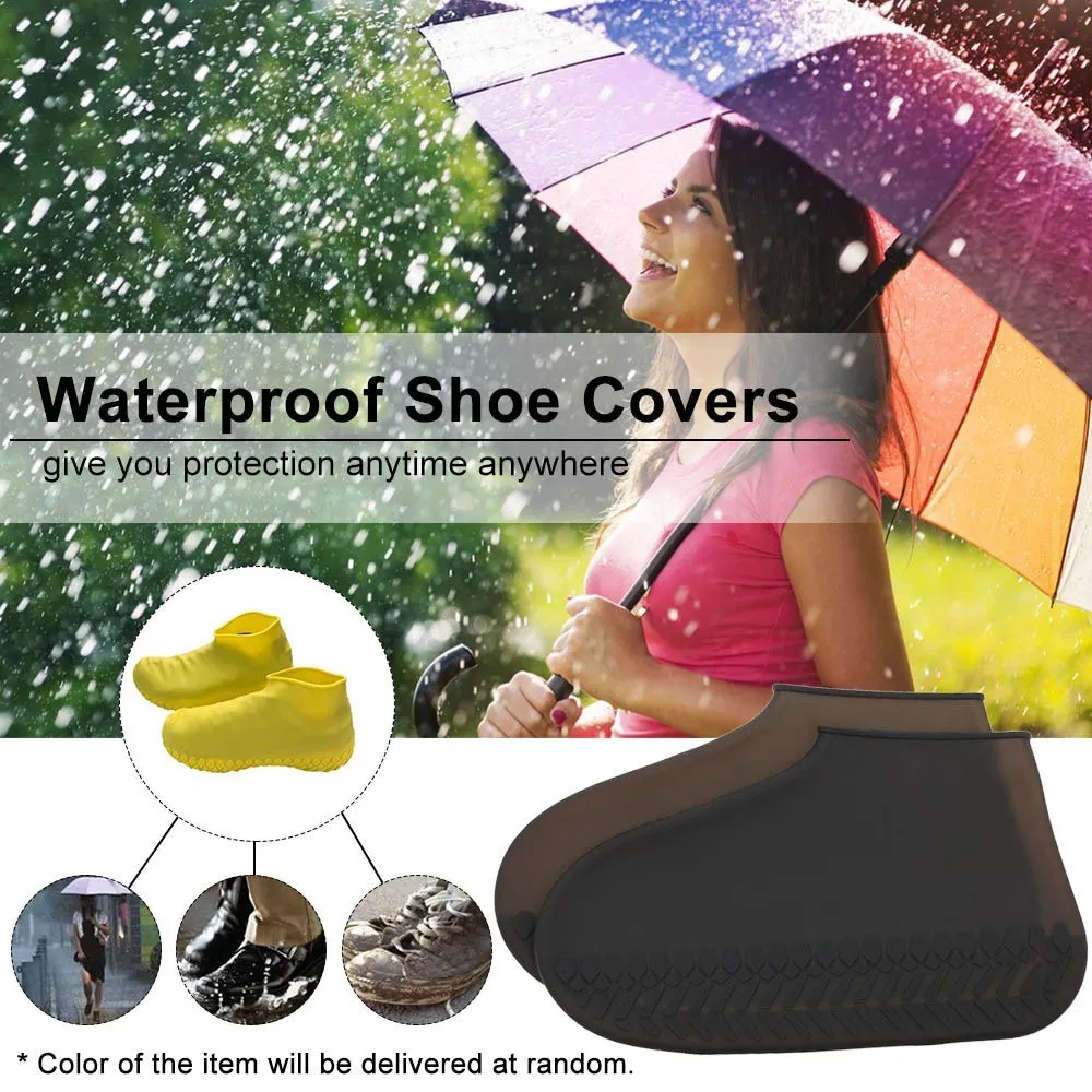 

Waterproof Shoe Boot Covers Overshoes Reusable Shoe Covers Protectors Silicone for Indoor & Outdoor Protection 1 Pair(2 PCS)