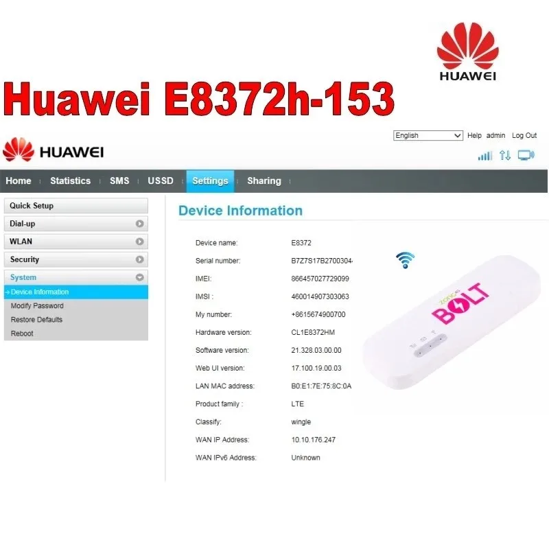 Lot of 8pcs Unlocked Huawei E8372 150Mbps 4G LTE Wifi Modem E8372h-153 Support 10 wifi Users