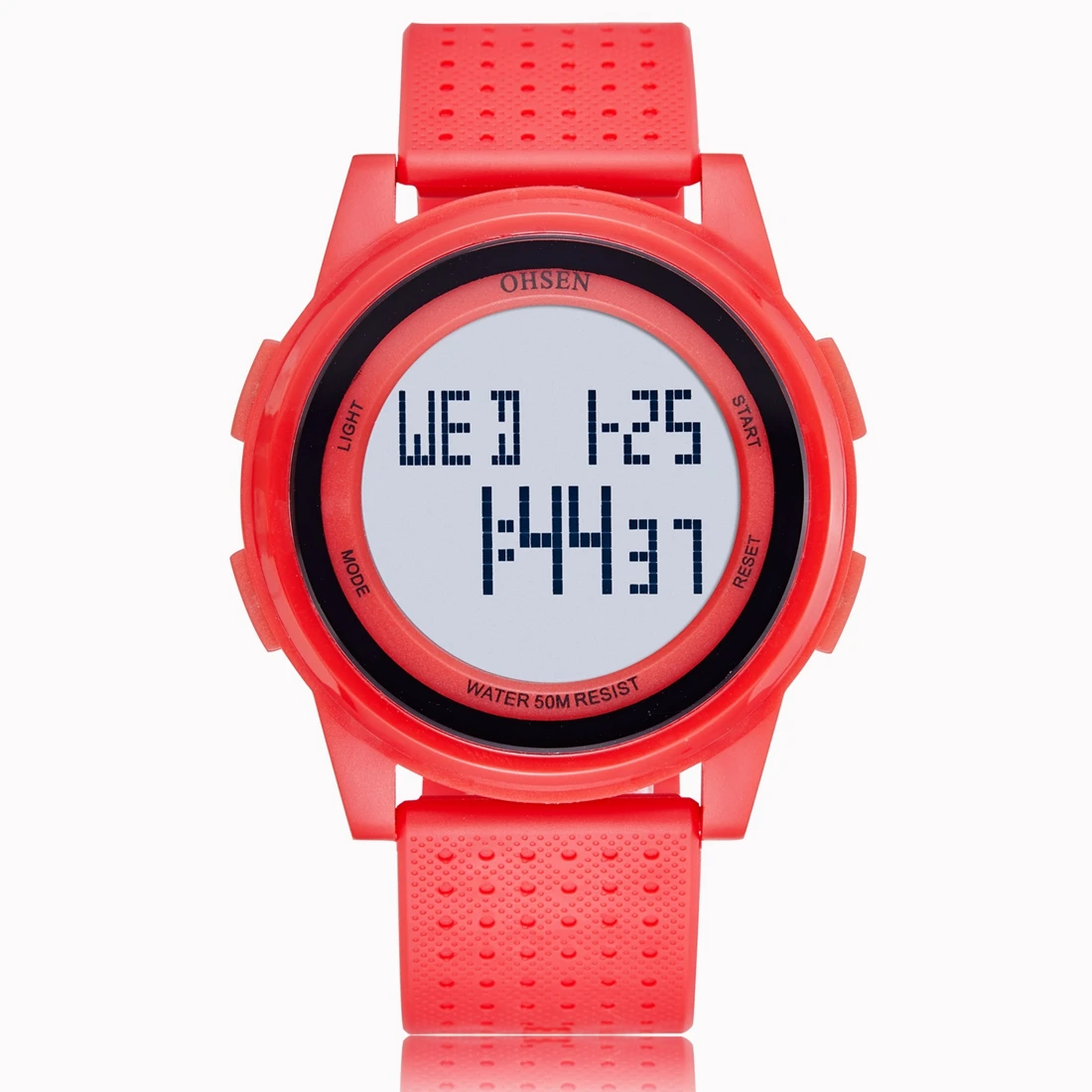 Red wristwatch OHSEN цифровые женские наручные часы модные белые водонепроницаемые электронные женские часы спортивные детские подарочные часы relogio feminino - Цвет: Red wristwatch