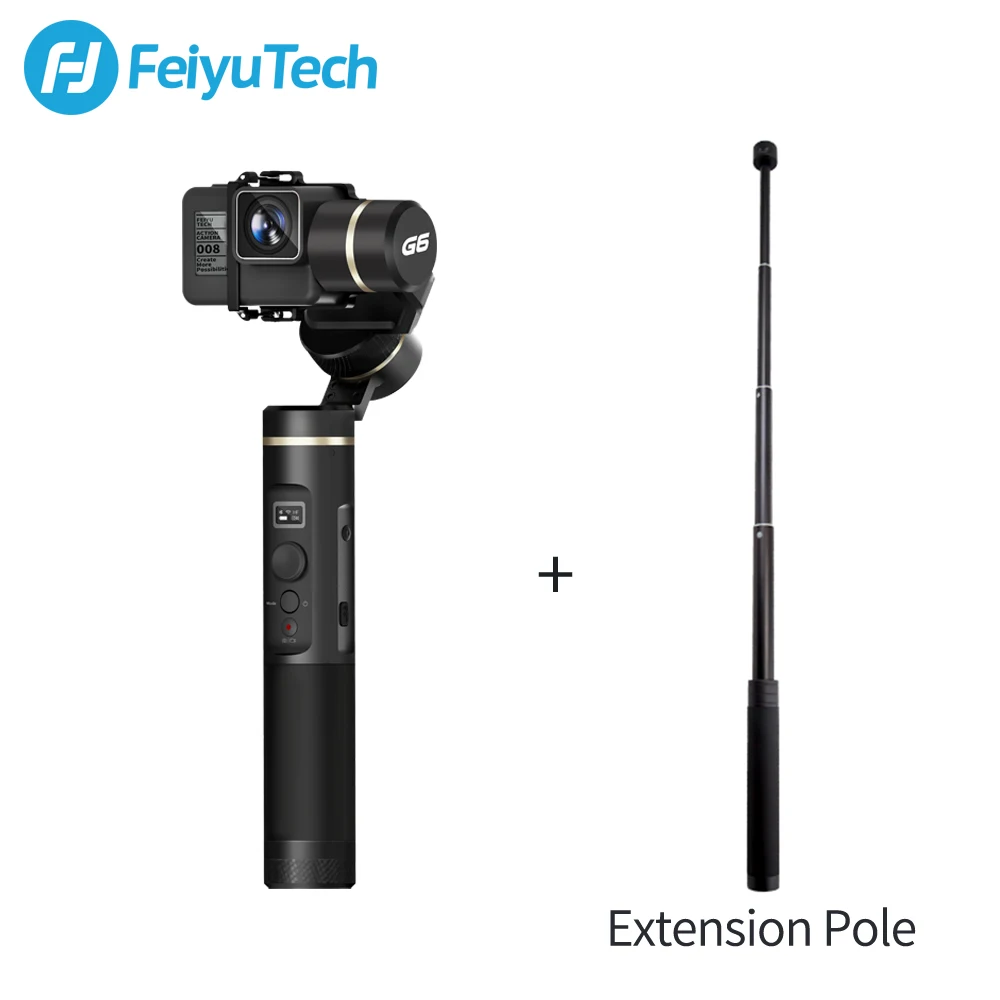 G6 pole FeiyuTech G6 ударопрочный ручной шарнир Feiyu экшн-камера Wifi+ Bluetooth OLED экран угол наклона для Gopro Hero 6 5 RX0 - Цвет: G6 pole