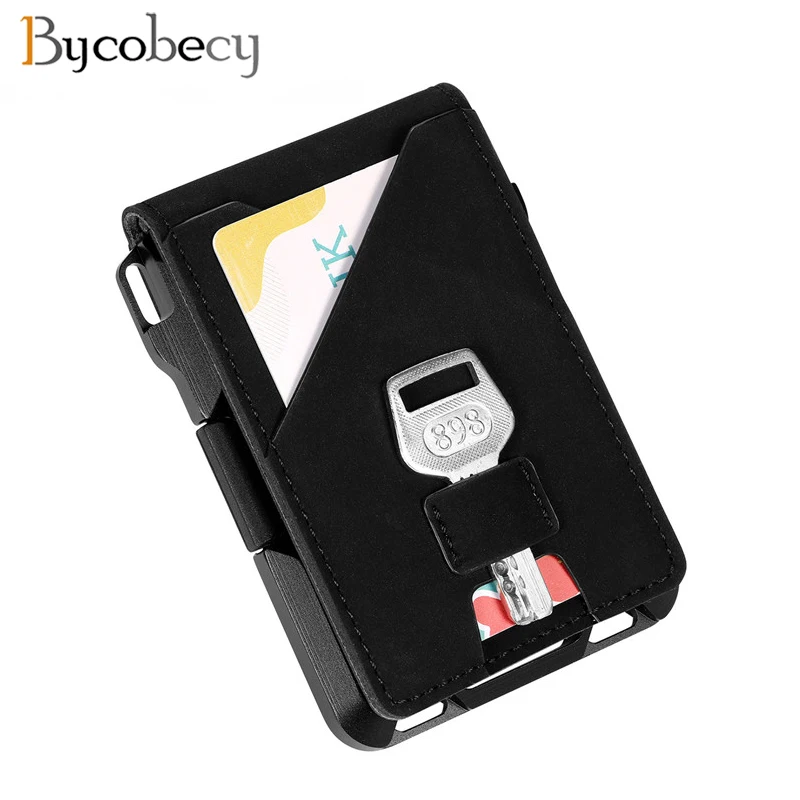 Bycobecy 2021 ID Smart Card Holder High Quality Business Card Case Fashion Aluminum Box Metal Men and Women RFID Money Bag