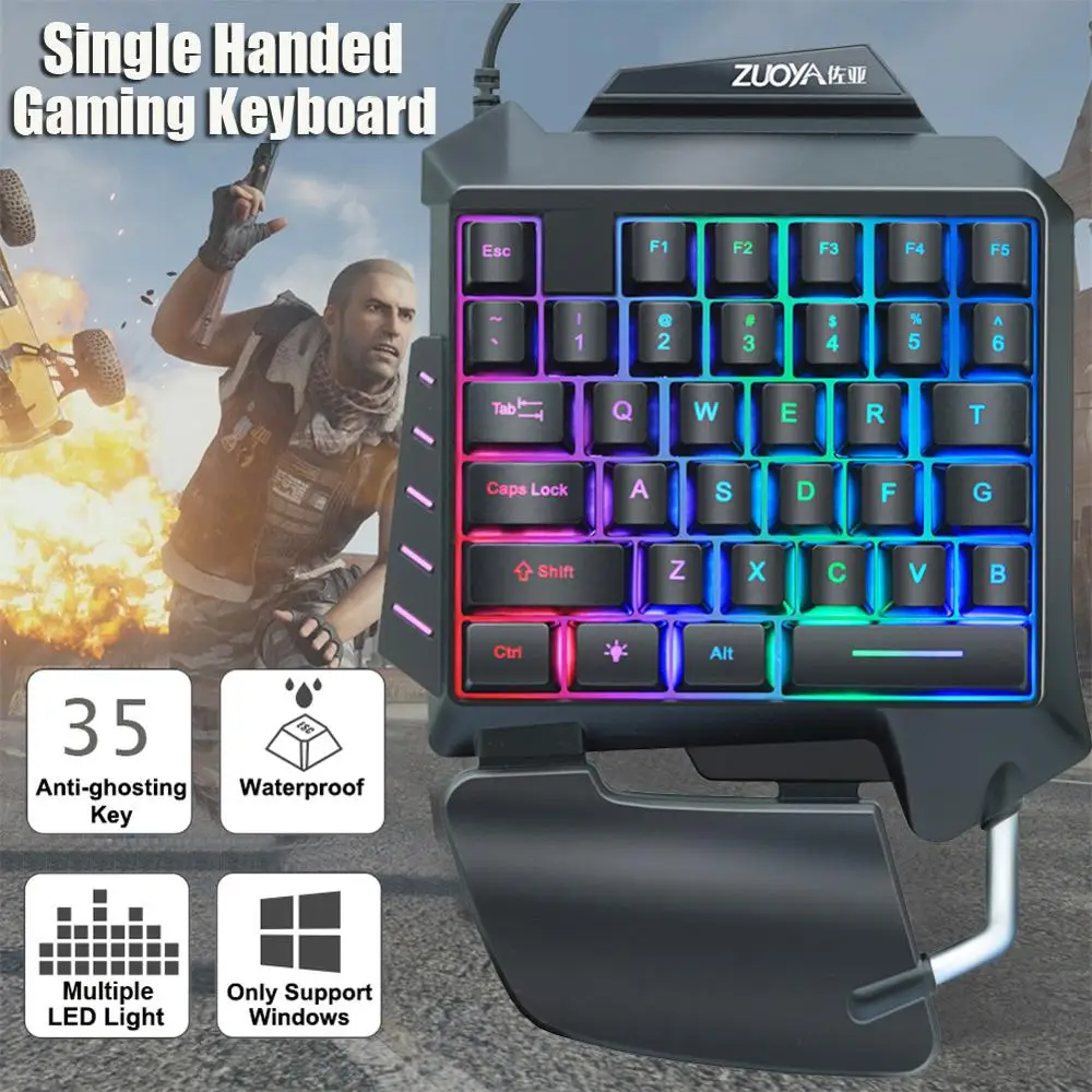 Игровая клавиатура с имитацией механической клавиатуры USB 35 клавиш эргономичная