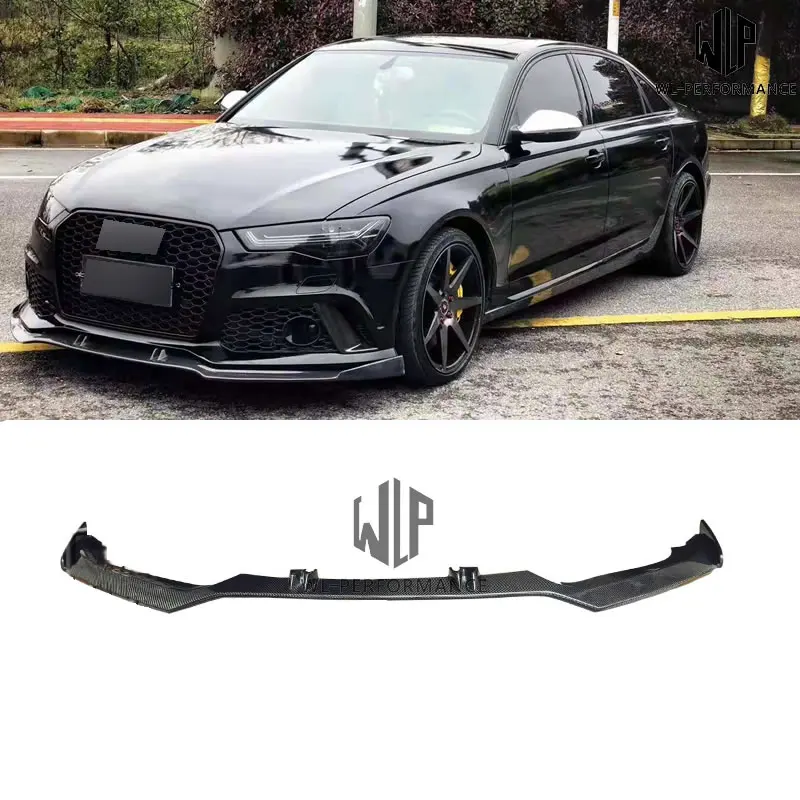 A6 RSU RS6 ABT Стиль Высокое качество углеродное волокно передний бампер передняя губа