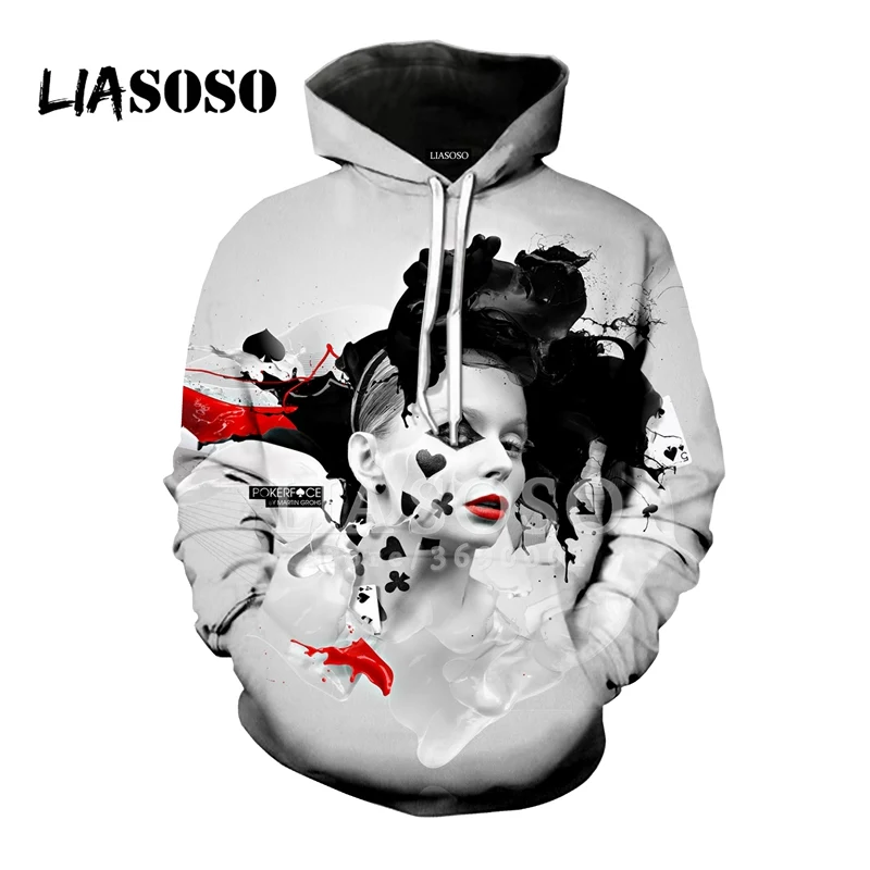 Новое поступление дизайнерские женские и мужские толстовки liaseo с капюшоном 3D