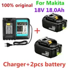 18V18Ah перезаряжаемая батарея 18000mah литий-ионная батарея запасная батарея питания для MAKITA BL1880 BL1860 BL1830 батарея + 3A зарядное устройство
