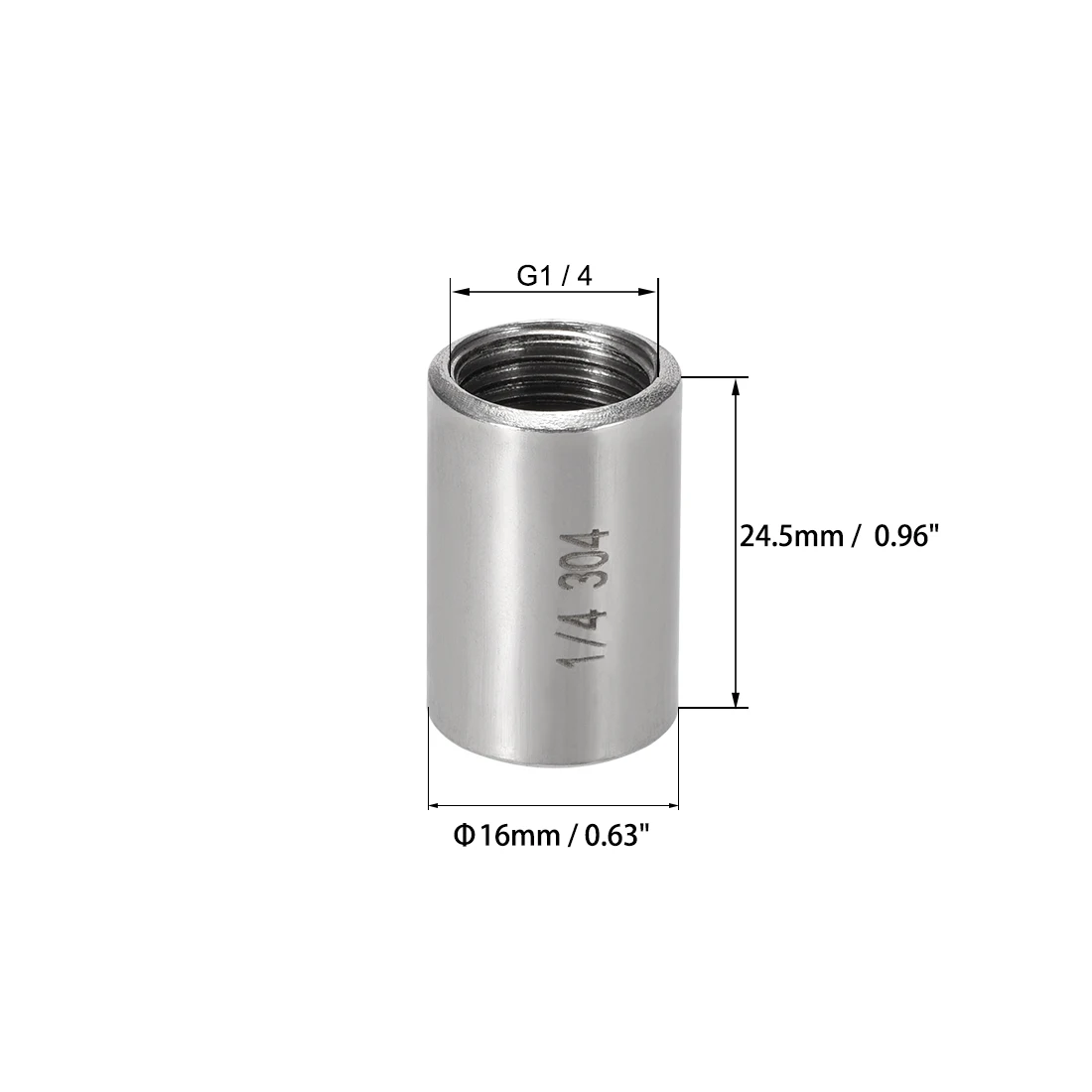 

uxcell Stainless Steel 304 Cast Pipe Fittings Coupling Fitting 1/4 x 1/4 G Female