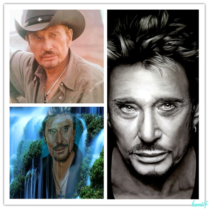 Rock Singer 5D Peinture Au Диамант французский элфис Джони Халлидей Сделай Сам Вышивка