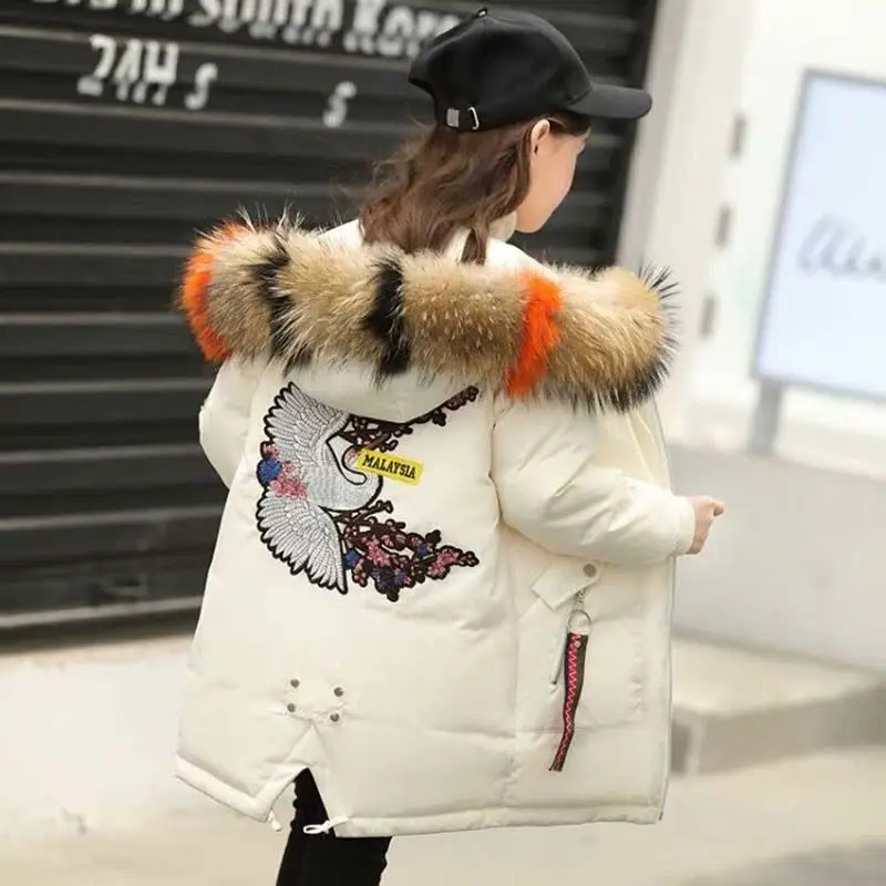 Куртка для девочек осенне зимнее теплое хлопковое пальто Модное детское с