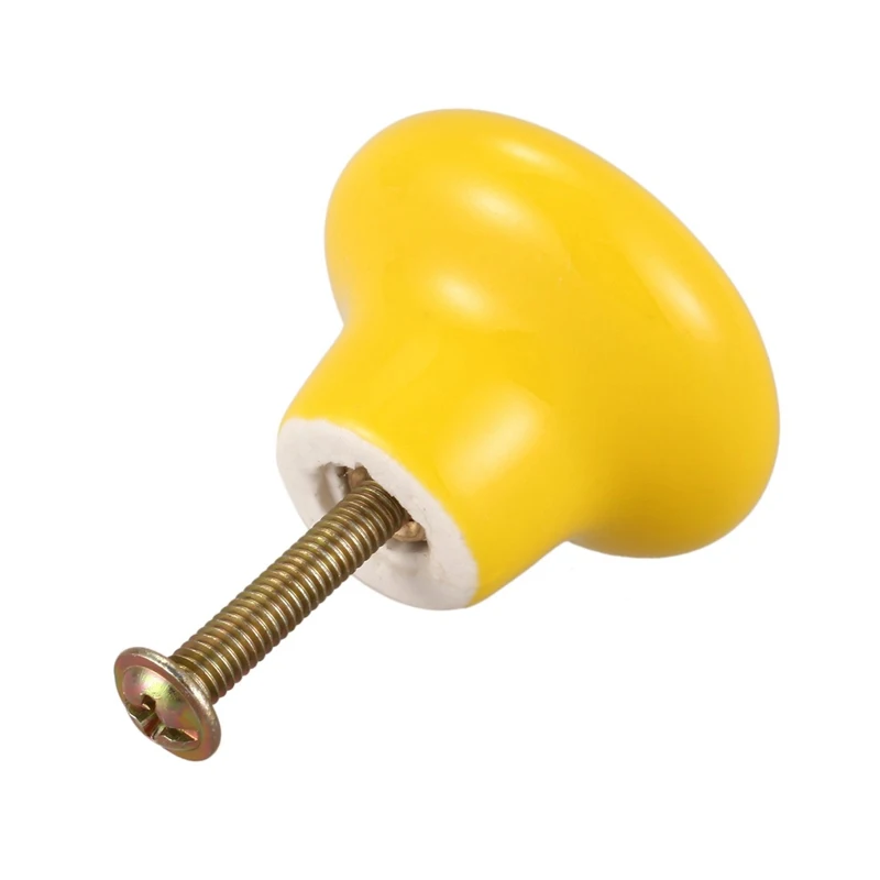 1 шт. керамические дверные круглые рукоятки кухонный шкаф Гардероб Ручки желтые