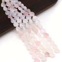 14pcs natural agates stone beaded heart shape rose quartz loose beads fit women diy jewelry bracelets necklaces